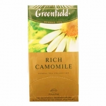 KUMELĪŠU TĒJA GREENFIELD RICH CAMOMILE, MAISIŅOS FOLIJA APLOKSNĒS (004322) JN