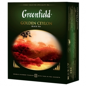 MELNĀ TĒJA GREENFIELD GOLDEN CEYLON, MAISIŅOS FOLIJA APLOKSNĒS (005817) JN