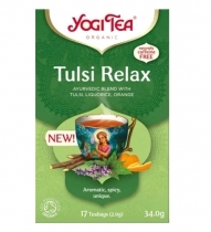 ZĀĻU TĒJA YOGI TEA TULSI RELAX, MAISIŅOS PAPĪRA APLOKSNĒS (405622) JN