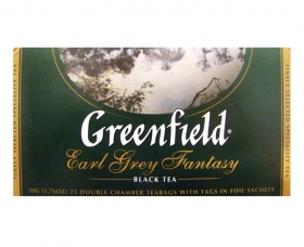 MELNĀ TĒJA GREENFIELD EARL GREY FANTASY, MAISIŅOS FOLIJA APLOKSNĒS (004278) JN