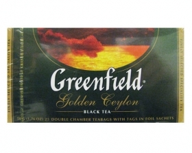 MELNĀ TĒJA GREENFIELD GOLDEN CEYLON, MAISIŅOS FOLIJA APLOKSNĒS (003523) JN