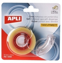 LĪMLENTE APLI CRYSTAL 19mm x 33m ĪPAŠI CAURSPĪDĪGA AR TURĒTĀJU