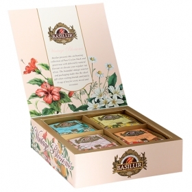 ZAĻĀ UN MELNĀ TĒJA BASILUR VINTAGE BLOSSOM COLLECTION ASSORTED, MAISIŅOS FOLIJA APLOKSNĒS (944879) JN